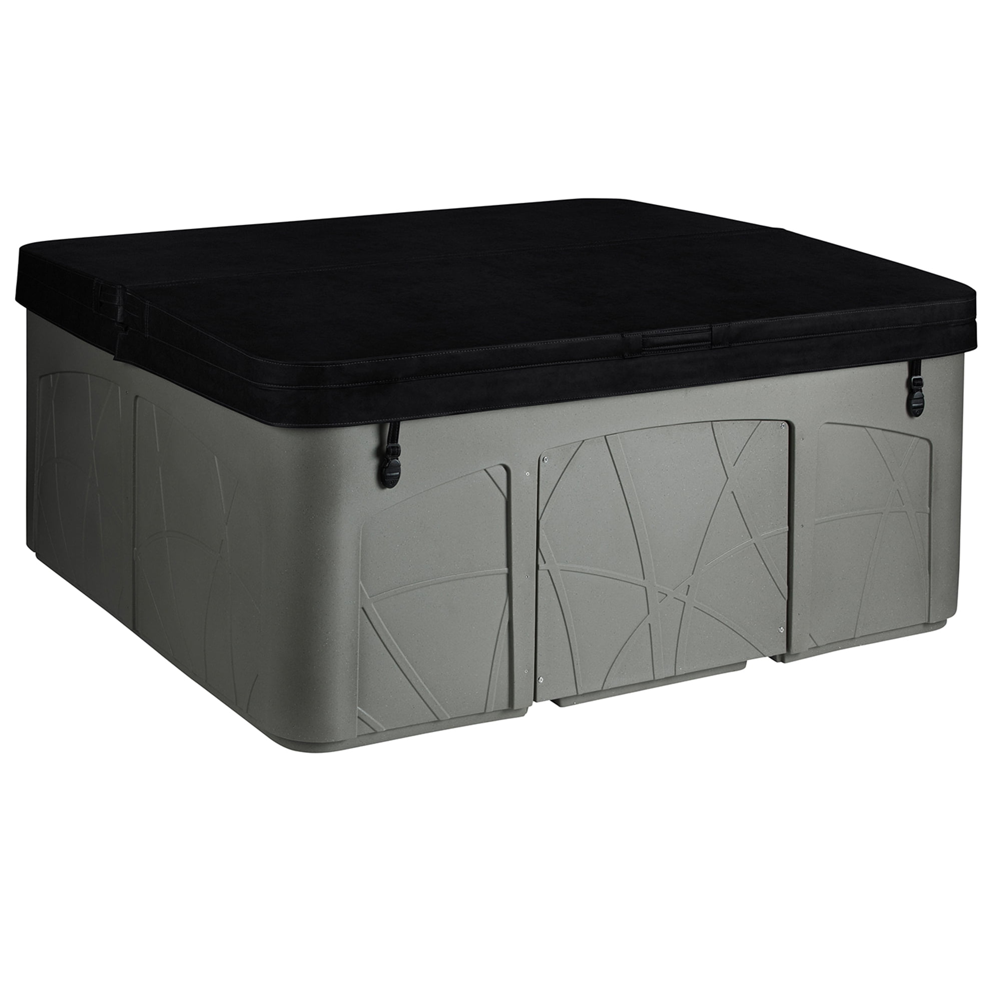 Lifesmart LS350DX Pillow Bundle 5-Person Outdoor Patio Hot Tub Spa W/ 28 Jets & Cover, Taupe with Spa Pillows included!