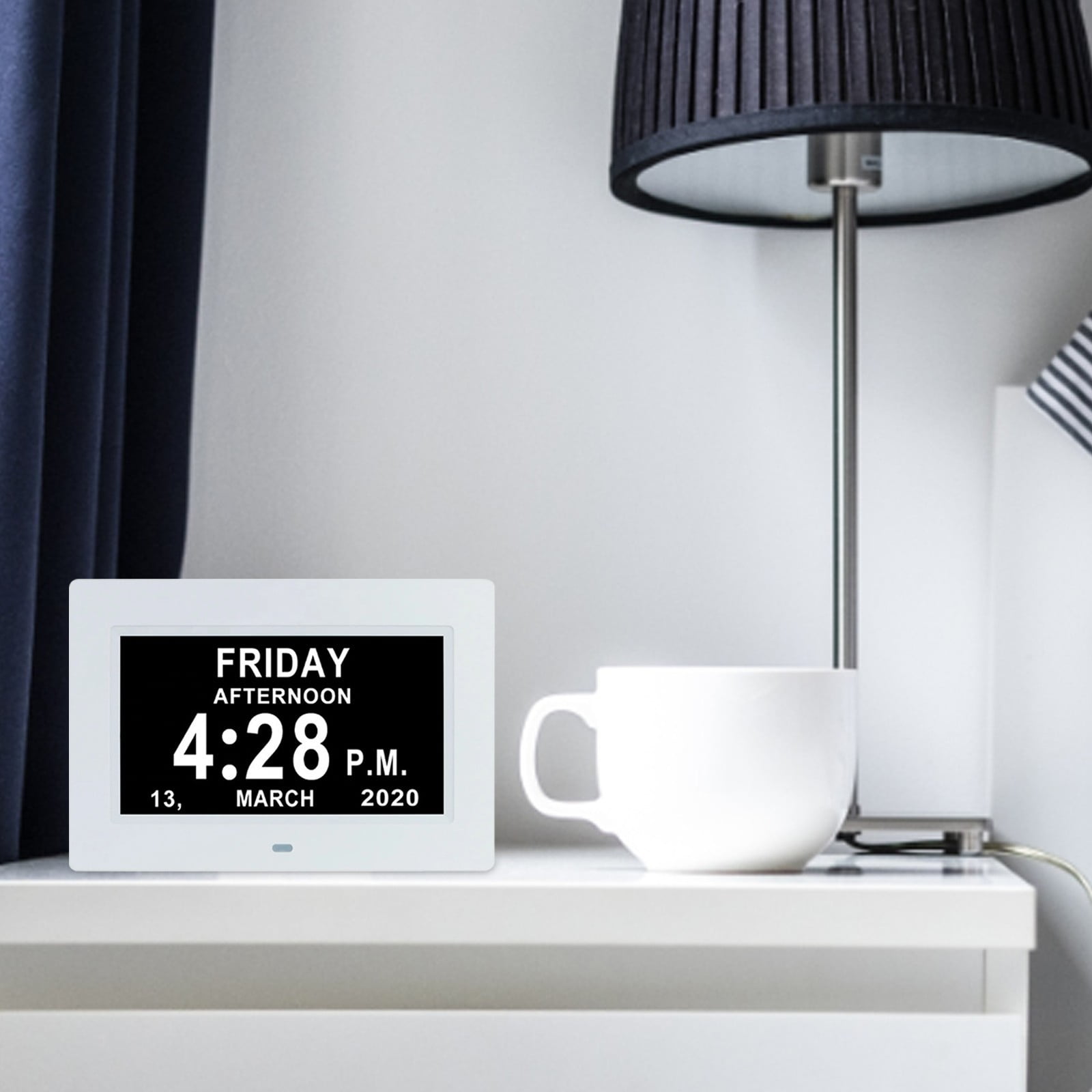 Hilehuti Halloween Clearance Clock,7 Inch Digital Clock Machine Elderly Alarm Clock Electronic Calendar Clock Reminder Machine