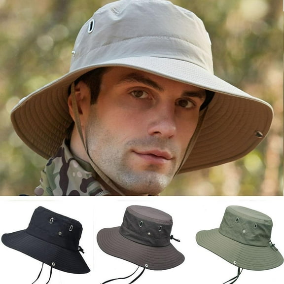 Zhaomeidaxi Breathable Wide Brim Hat Outdoor Sun Protection Mesh Safari Cap for Travel Fishing