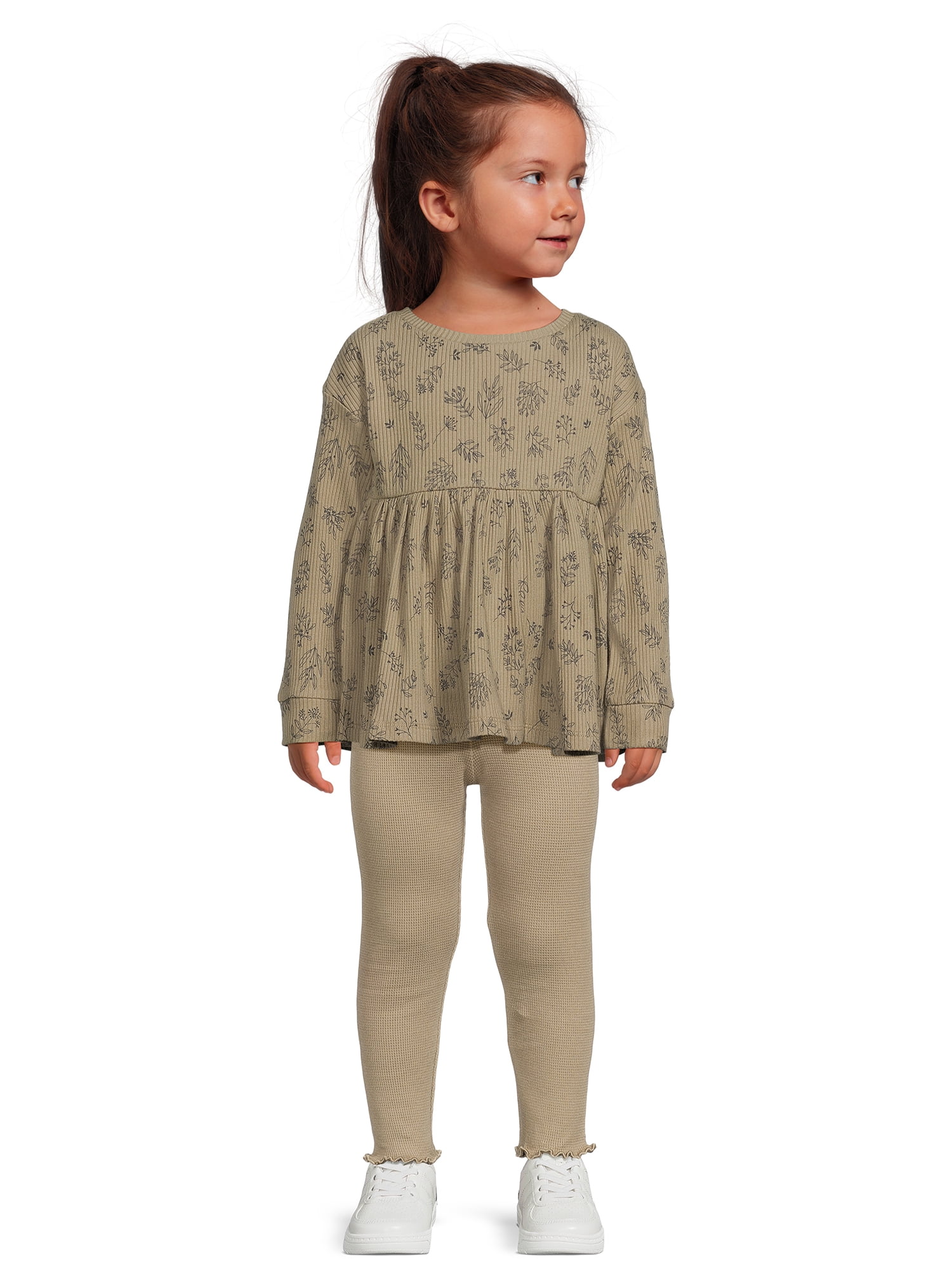 easy-peasy Toddler Girl Long Sleeve Babydoll Top, Sizes 12 Months-5T