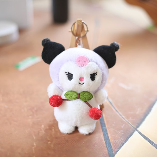 Sanrioed My Melody Cinnamoroll Kuromi Pochacco-muñeco de peluche de dibujos animados, juguetes de peluche bonitos, adorno colgante para regalo, 12cmKuromiabout 12cm Fivean Toy model