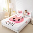 thumbnail image 4 of Manfei Kawaii Boo Pumpkin Bed Sheets for Teen, Cute Cartoon King Sheets, Sugar Halloween Sheet Set, Breathable Home Decor, 4 Pieces, 4 of 7