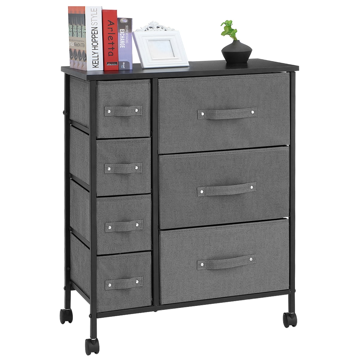KingSo 7 Drawer Dresser for Bedroom Tall Fabric Dresser Storage with