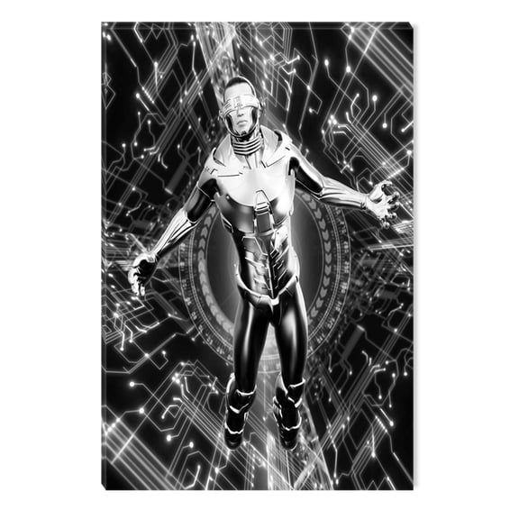 Startonight Canvas Wall Art Black and White Abstract Hybrid Future, Dual View Surprise Artwork Modern Framed Ready to Hang Wall Art 100% Original Art Painting 31.5 x 47.2 inch