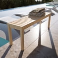 thumbnail image 3 of FFZ 52.1 inch Outdoor Solid Wood Knot-Free Pine Backless Dining Bench with Slatted Seat, 3 of 14