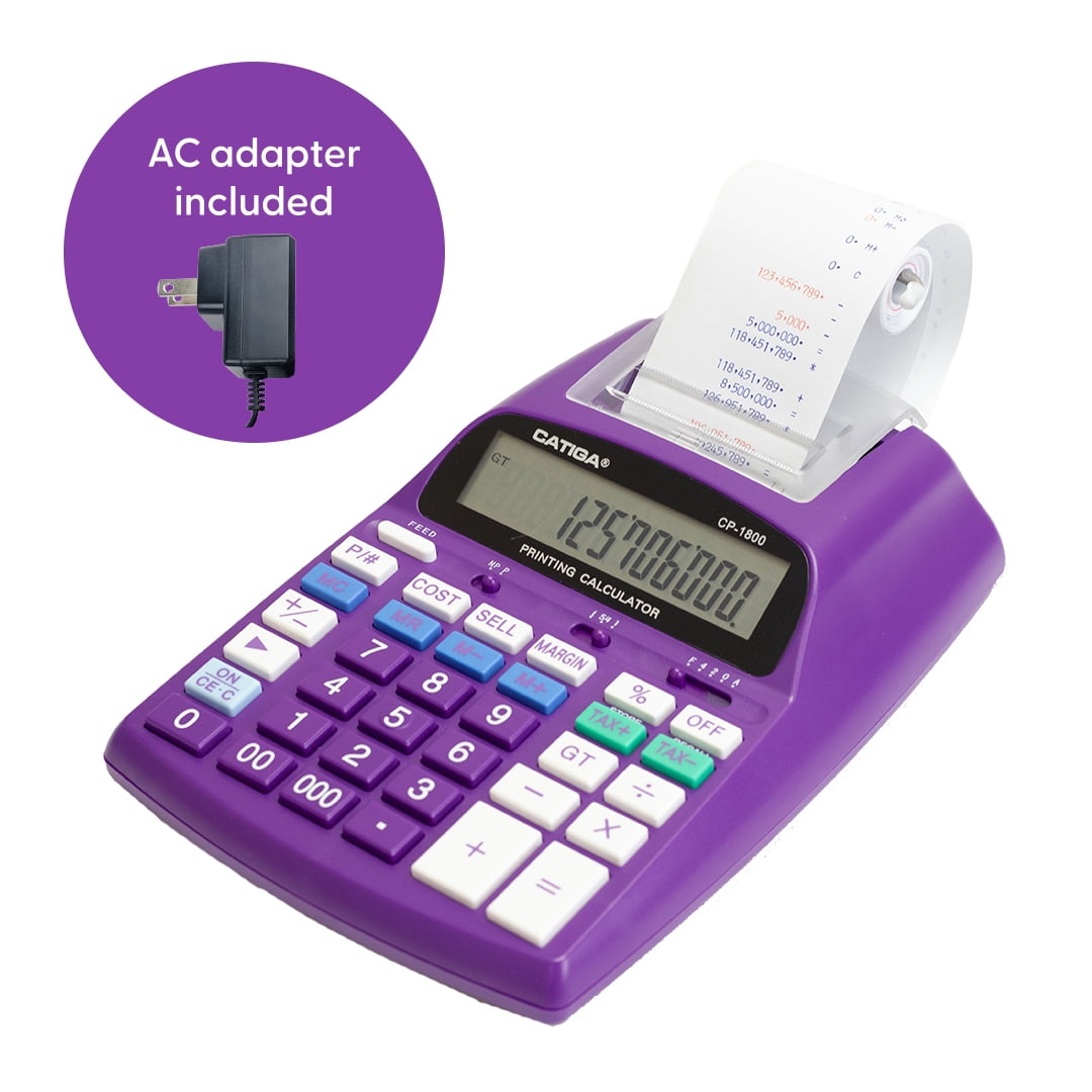 Catiga 12Digit Desktop Printing Calculator with Tax Functions, Two
