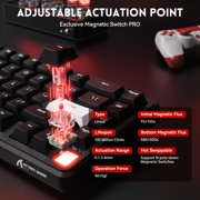لوحة مفاتيح ATTACK SHARK X65 HE Rapid Trigger، دقة RT 0.01 مم، مفتاح مغناطيسي سلكي 8 كيلو هرتز بنسبة 60%، لوحة مفاتيح ألعاب مع كابل ملفوف 8 كيلو هرتز، تشغيل قابل للتعديل، Snap Tap، للكمبيوتر الشخصي/Mac، أسود