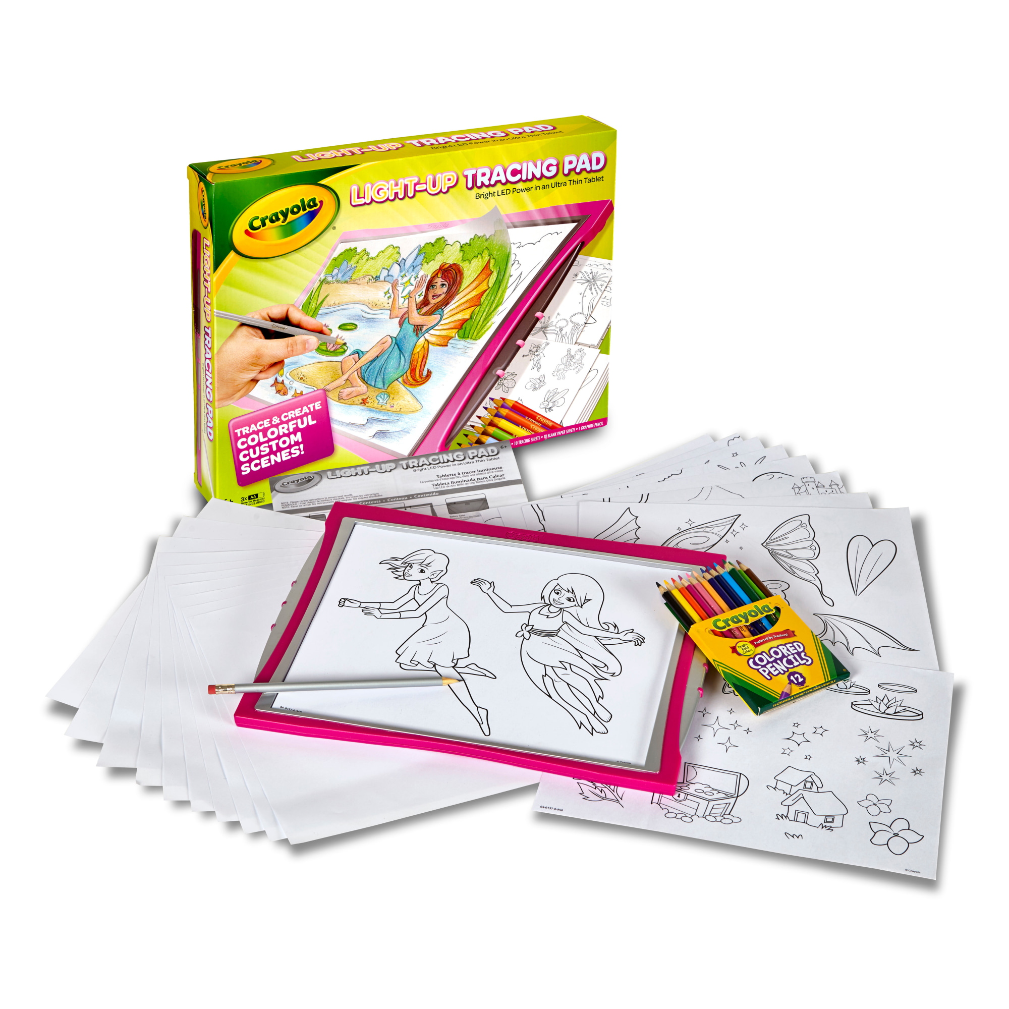 Crayola Light-up Tracing Pad Pink, Gifts for Unisex Child, Ages 6, 7, 8, 9 - image 2 of 7