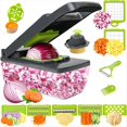 thumbnail image 3 of Cortador de Verduras 16 en 1 con Recipiente Cortador de Verduras Multifunción para Cocina Portátil Fácil de Limpiar, 3 of 5