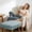 Sky Blue-M, variant on Quilted Corduroy Seat Chair Cushion with Ruffled Skirt Edge, Decorative Daisy Embroidered Anti- Dining Seat Pad for Home