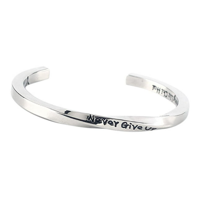 Brazalete inspirador de acero inoxidable Nunca