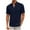 Dark Blue, variant on Besolor Men's Summer T-Shirts Stand Collar V Neck Button Short Sleeve Eyelet Shirts Casual Basic Tees Tops