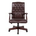 thumbnail image 2 of Jamestown Oxblood Red Vinyl Traditional Executive Chair with Padded Arms, 2 of 8