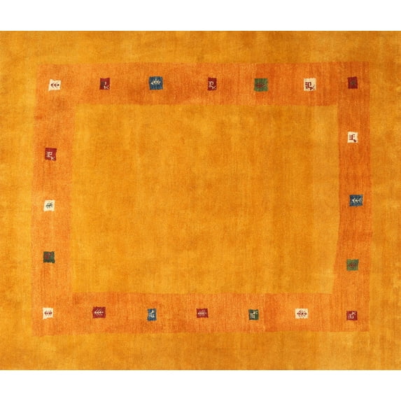 Ahgly Company Indoor Rectangle Contemporary Dark Orange Abstract Area Rugs, 7' x 9'