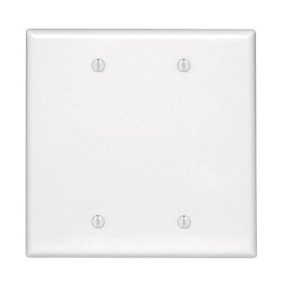 Leviton 80525-W White Midway Two Gang Blank Wall Plate