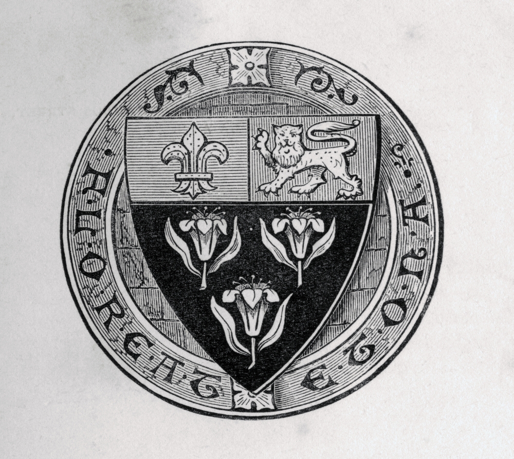 Eton Shield Laid Over Roundel With School Motto Floreat Etona Or May Eton Flourish From Memoirs Of Eminent Etonians By Sir Edward Creasy Published London 1876 Canvas Art - Ken Welsh Design Pics (30 x