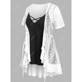 thumbnail image 2 of Blusa Talla Extra Asimétrica Malla y Camisola Rosegal  Blusas Tallas Grandes, 2 of 5