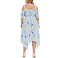 thumbnail image 3 of Frontwalk Women Floral Printed Plus Size Dresses Sexy V Neck Dress Chiffon Boho Sundress Evening Party A-Line Dress, 3 of 6
