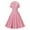 #224-Pink, variant on Womens Contrast Color Shirt Collar Retro Flared Hem Slimming Dress Vintage Style