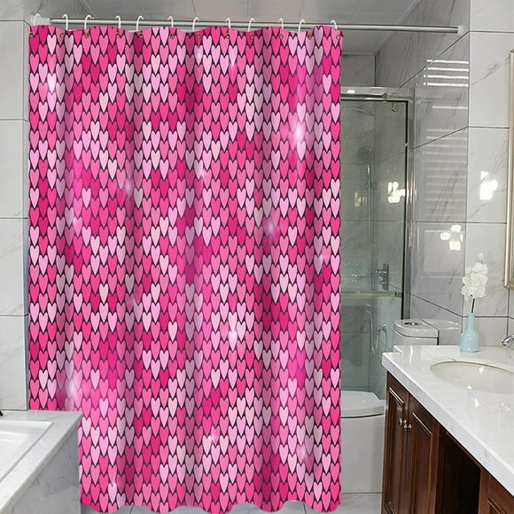Yhsdtq,Value for Money,Romantic Red Rose Shower Curtain, Heart Gnome Decor, Lovers Bathroom Set, Hooks Included, Valentine's Theme, Bathroom Accessories, Cute Home Decor | Nylon,Spandex, Multicolor