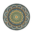 thumbnail image 3 of Ox Bay Ella 6' Round Blue Floral Medallion Indoor Area Rug, 3 of 8