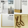 thumbnail image 2 of VIGO Zenith 34 in. W x 74 in. H Frameless Fixed Shower Screen Door in Matte Brushed Gold with 3/8 in. (10mm) Fluted Glass, 2 of 10