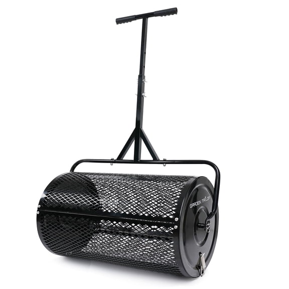 Compost Spreader, 30-Inch Heavy-Duty Peat Moss Spreader with , Lawn Spreader for Top Soil, Manure, Mulch, Top Dressing.