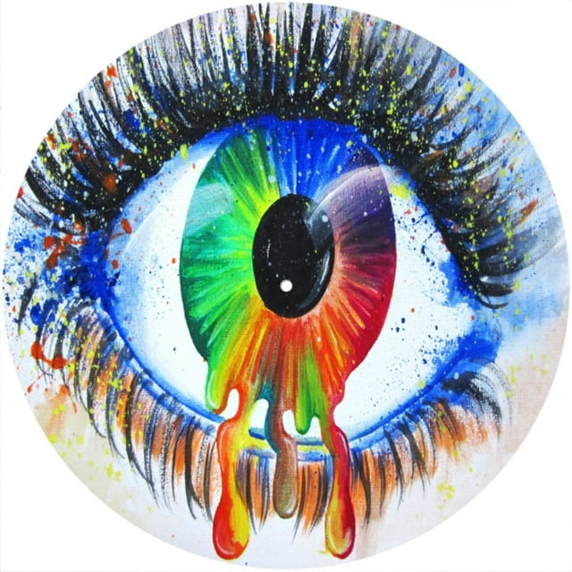 Slipmat Slip Mat Scratch Pad Felt for any 12" LP DJ Vinyl Turntable Record Player Custom Graphical - Eye Painting 1