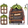 thumbnail image 1 of (hojas) Puerta de jardín de hadas Puerta en miniatura para árboles Accesorios para el hogar Decoración de árboles Puertas de hadas, 1 of 5