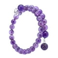 thumbnail image 2 of Gem Stone King Stunning 8mm Amethyst Wrap Around Adjustable Bracelet for Women with Charm Bead, 2 of 4