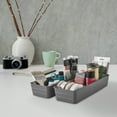 thumbnail image 6 of Mainstays Utility Flex Storage Tray Organizer Set, Plastic Drawer Organizer Trays for Kitchen, Desk, Bathroom and Office Drawer Organization, Gray, 2-Pack, 5" x 15", 6 of 10