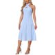 thumbnail image 4 of INSPIRE CHIC Halterneck Smocked Women's Sleeveless Tiered Slim Fit Party Cocktail Dresses Light Blue XL, 4 of 6