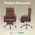 thumbnail image 2 of Genpo Cross Legged Office Chair, Criss Cross Desk Chair with Wheels, Brown Teddy Fleece Big and Tall Reclining Office Chair 500lbs with Foot Rest, Reversible Armrests & Wide Seat, 2 of 6