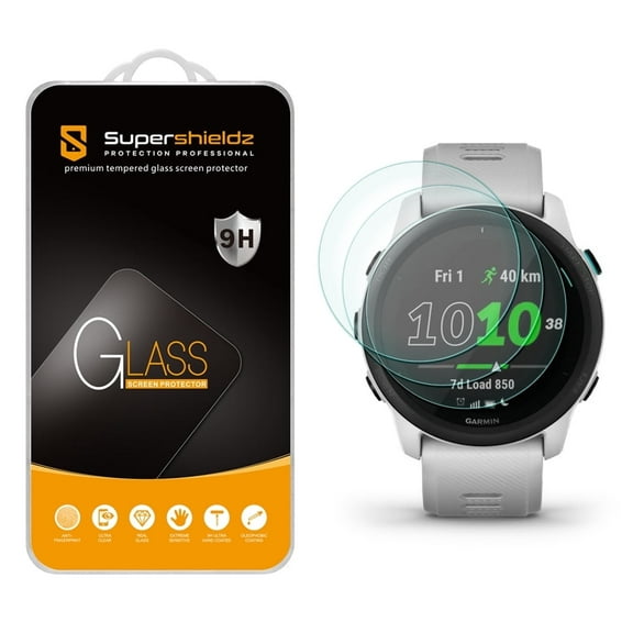 [3-Pack] Supershieldz for Garmin Forerunner 745 Tempered Glass Screen Protector, Anti-Scratch, Anti-Fingerprint, Bubble Free