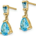 thumbnail image 2 of 14K Yellow Gold Blue Topaz Dangle Post Earrings (15 X 5) Made In India xe1697bt, 2 of 5
