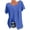 Blue, variant on Fall Tops House Blouse Vneck Tshirts Baggy Ruffle Sleeve Women's Solid Color Lock Loose and Comfortable Plus Size Short Sleeved Round Neck Top Blue 2X