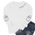 thumbnail image 5 of Atogsazn Women's Halloween Sweatshirt Casual Crew Neck Long Sleeve Pullover Sweater Loose Fall Winter Tops White S Fashion, 5 of 7