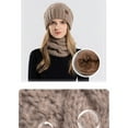 thumbnail image 3 of Idoravan Beanie Hats for Women Winter, Winter Solid Color Woolen Hat Thickened Warmth Ear Protection and Cold Protection Knitted Hat Neck Set Of Two Khaki, 3 of 6