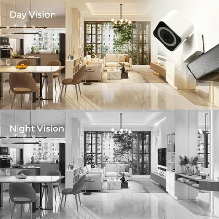 MOBI - Cam MP Smart Baby & Nursery Monitoring Camera, Indoor Security Camera w/ Dual Band WiFi, Night Vision & BLE Connectivity - White
