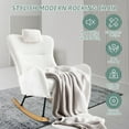 thumbnail image 3 of PAPROOS Modern Teddy Fabric Rocking Chair, Accent Rocker Chair with High Backrest for Nursery, Accent Glider Rocker for Living Room Bedroom Playroom, White, 3 of 7