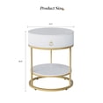 thumbnail image 7 of VENTOPYR 2-Tier Metal End Table with Drawer,Wooden Round Nightstand with Shelf, 7 of 7