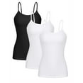 thumbnail image 1 of Beautyin Débardeurs Unis pour Femmes avec Soutien-Gorge Intégré Bretelles Spaghetti Réglables Débardeur en Coton 3 Packs, 1 of 7