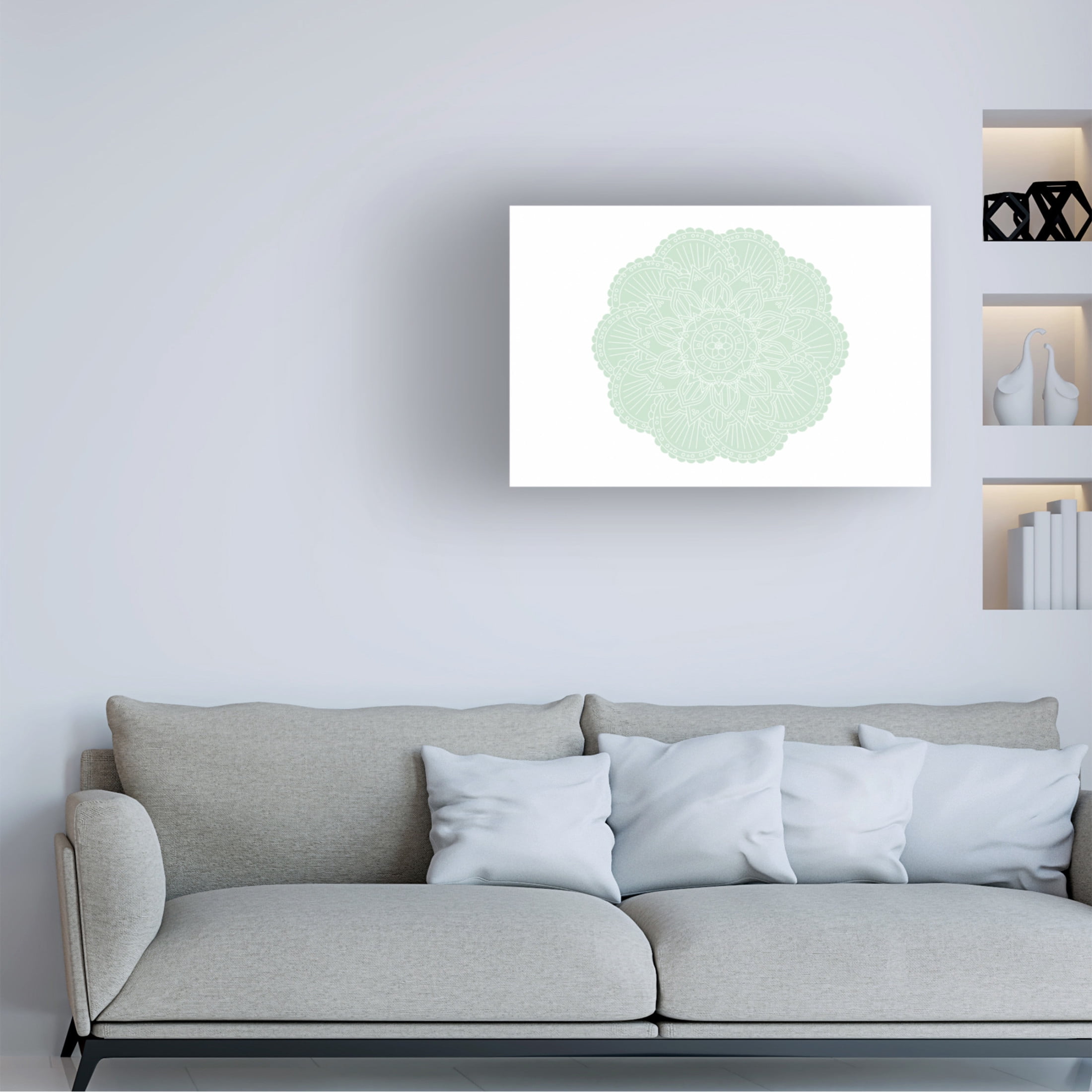 Trademark Fine Art Pictufy Studio II ABSTRACT GREEN MANDALA Canvas Wall Art