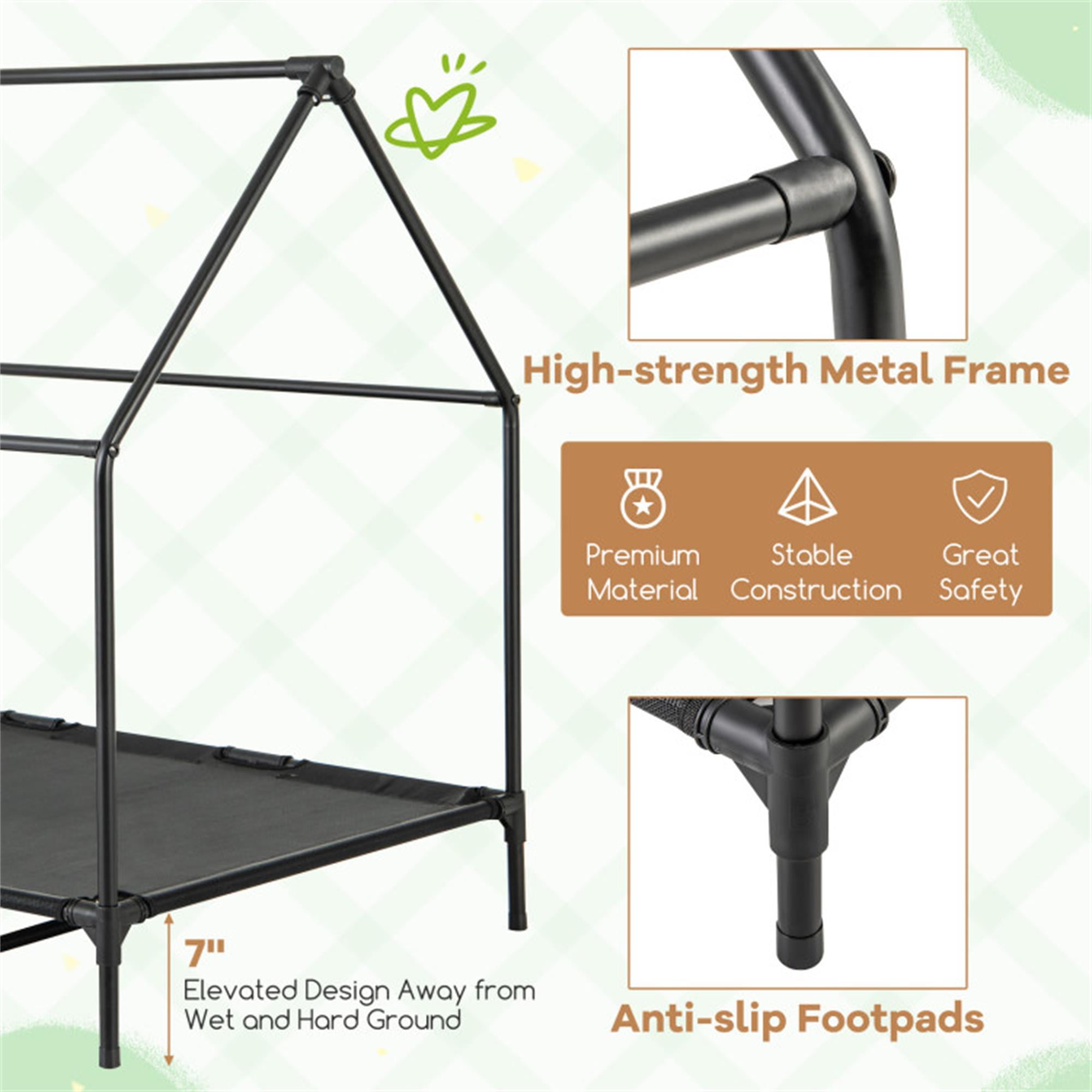 Pefilos 52" Dog House for Large Dogs, Outside Elevated Dog Bed, Weatherproof Dog Kennel for Indoor and Outdoor, Portable Dog Shelter Cot with Ventilated Windows, Gray Pefilos 52" Dog House for Large Dogs, Outside Elevated Dog Bed, Weatherproof Dog Kennel for Indoor and Outdoor, Portable Dog Shelter Cot with Ventilated Windows, Gray