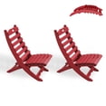 thumbnail image 2 of FURRYFECTION Adirondack Folding Xavier Chair Set of 2,HDPE All-Weather Portable Outdoor Chairs for Beach Pool Camping Fishing Fire Pit Patio Garden Indoors,Red, 2 of 8
