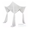 thumbnail image 1 of Canopée de Lit Carré Polyester Protection Efficace 4 Auvent d'Angle Durable pour la Maison Blanc, 1 of 6