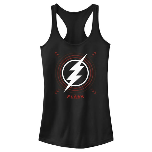 Junior's The Flash Large Lightning Bolt Stamp  Racerback Tank Top