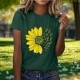 thumbnail image 4 of ICHUANYI Women's Graphic T Shirt Boho Floral Print Blouses Casual Crew Neck Short Sleeve Basic Tee Tops Fashionable Printed T-shirt With Round Neck And Short Sleeved Top, 4 of 6