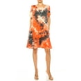 thumbnail image 3 of Women's Printed Short Sleeve Dress with Round Neckline and Side Pockets, 3 of 7