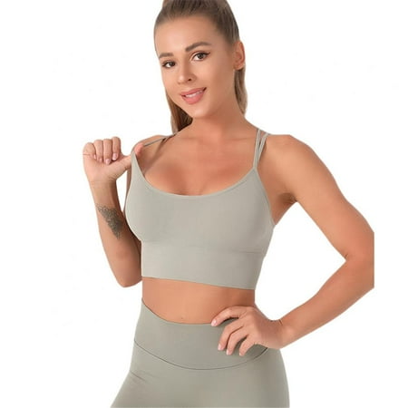 

Spdoo Women Strappy Sports Bra Criss Cross Seamless Push up Bra for Yoga Running Gym Workout